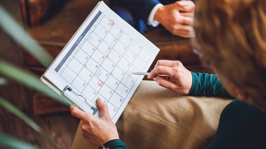 Calendar with notable dates